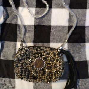 Brand New Upcycled LV rhinestone bag